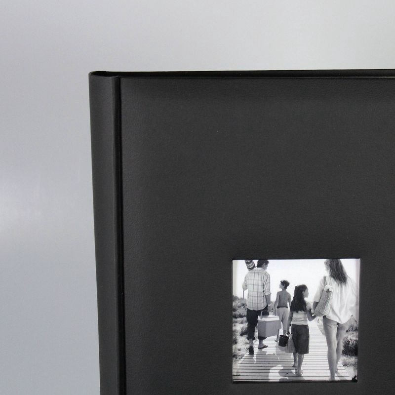 slide 4 of 5, 8.5" x 12.75" Photo Album Black 3 Per Page - Threshold™: Faux Leather, Holds 240, Book Binding, 1 ct