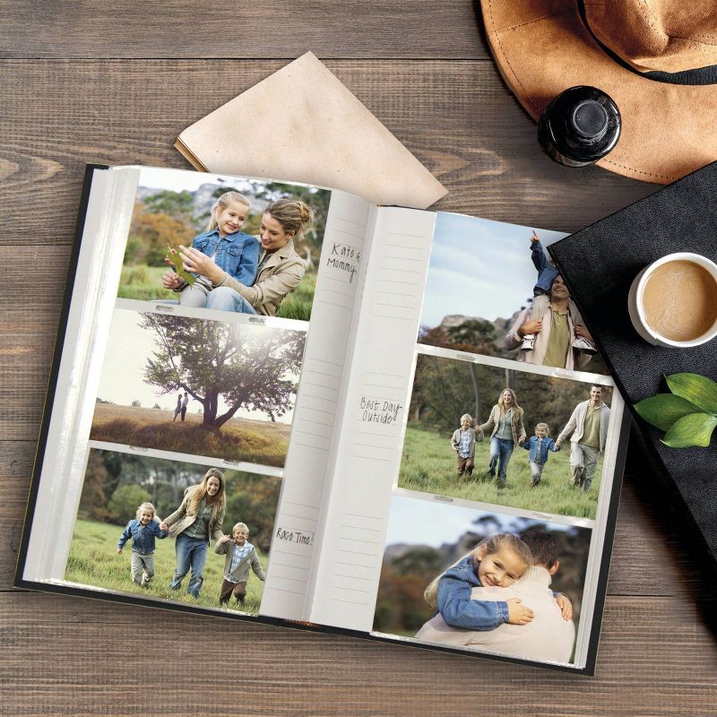 slide 5 of 5, 8.5" x 12.75" Photo Album Black 3 Per Page - Threshold™: Faux Leather, Holds 240, Book Binding, 1 ct