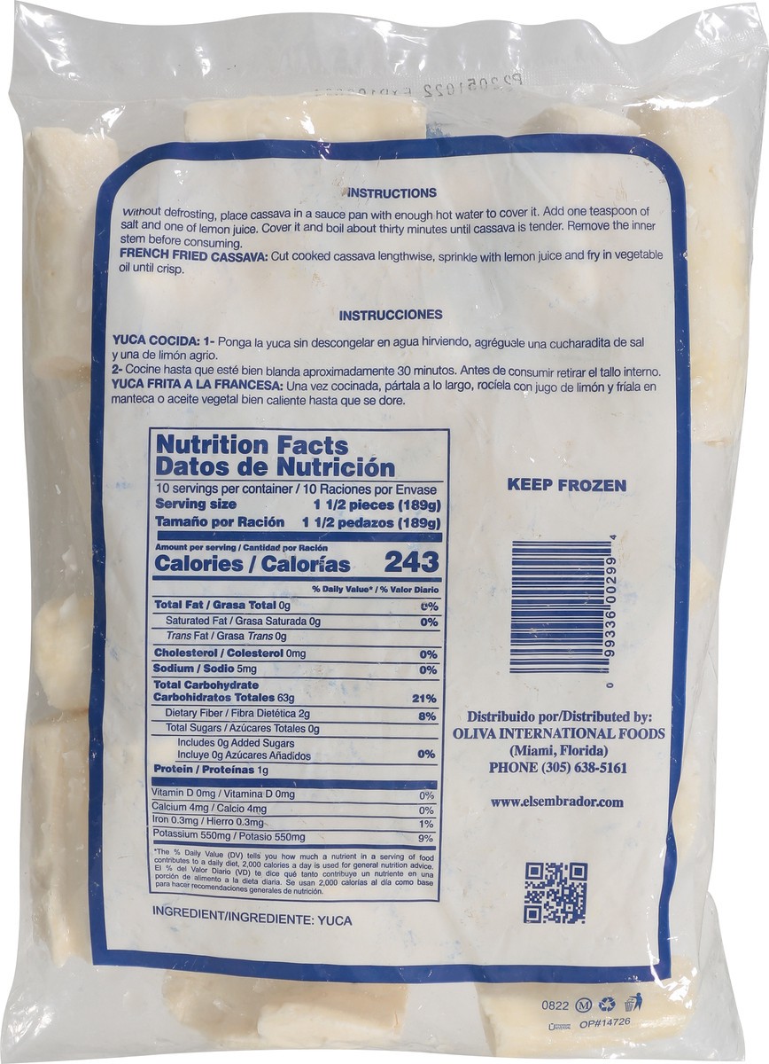 slide 7 of 9, El Sembrador Yuca Frozen Cassava 64 oz, 64 oz