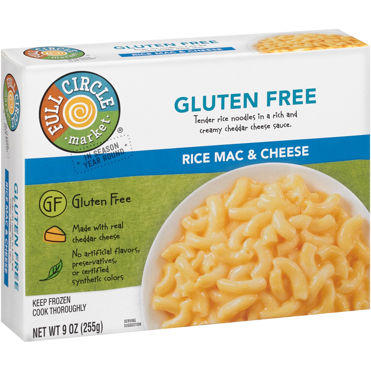 slide 6 of 9, Full Circle Market Rice Mac & Cheese Gluten Free Tender Rice Noodles In A Rich And Creamy Cheddar Cheese Sauce, 9 oz