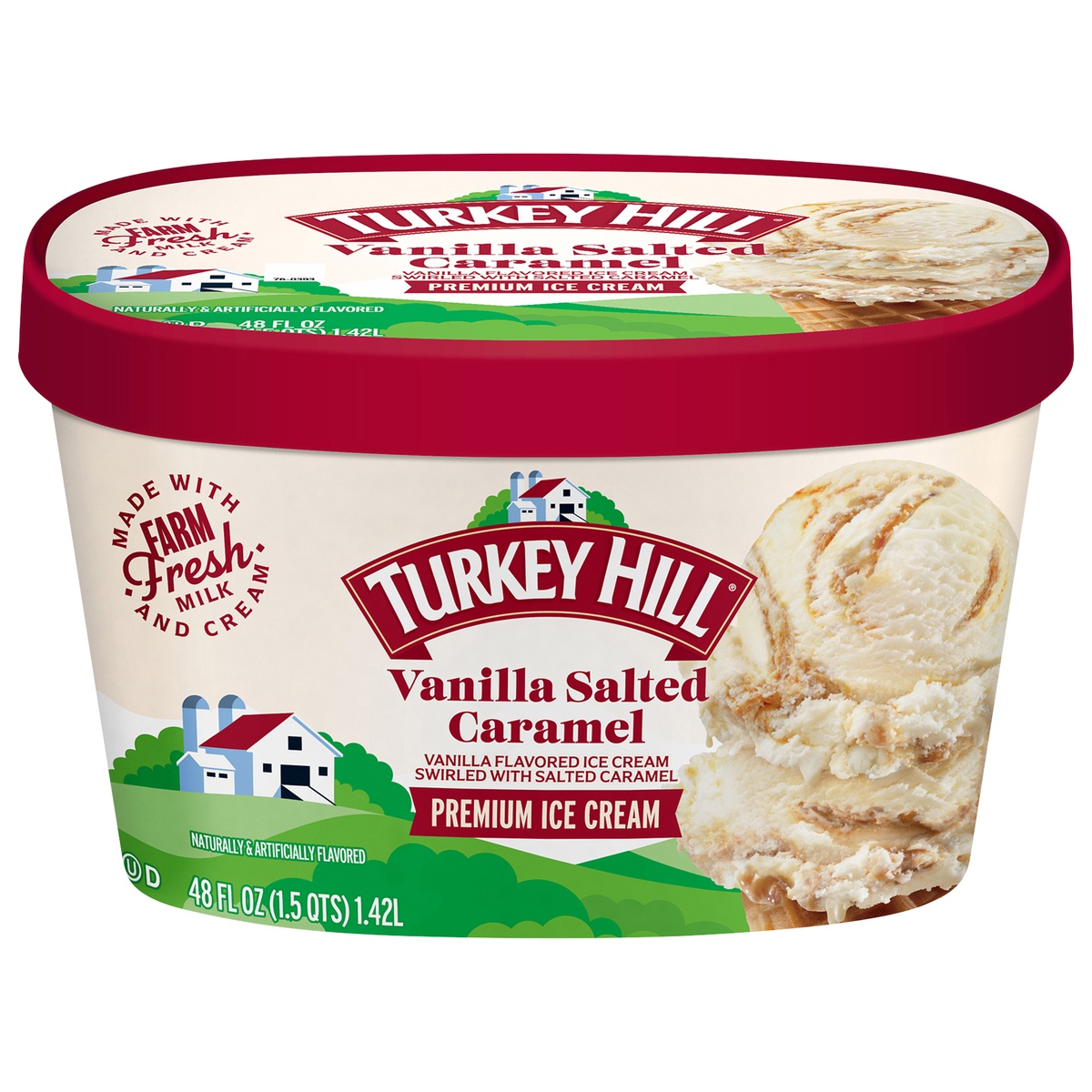 slide 1 of 1, Turkey Hill Salted Caramel Vanilla Ice Cream, 48 fl oz