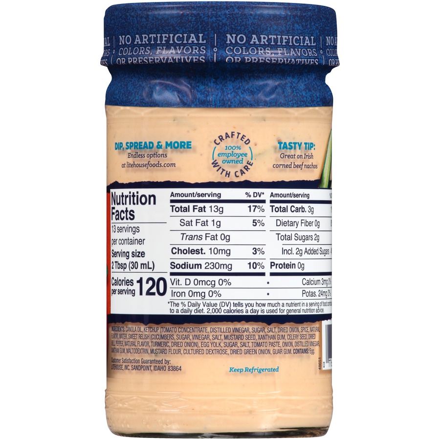 slide 3 of 8, Litehouse Thousand Island Dressing & Dip 13 fl. oz. Jar, 13 fl oz