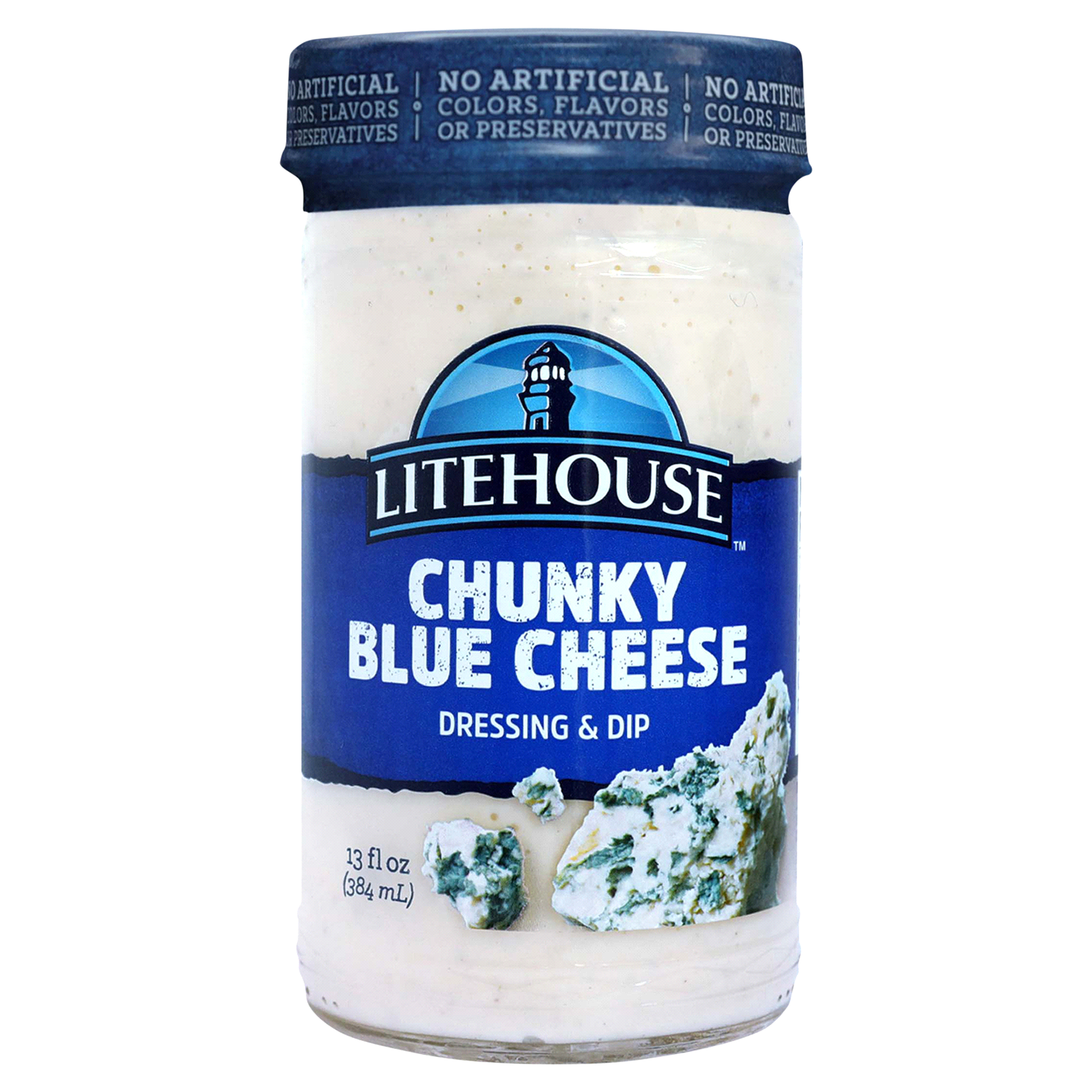 slide 1 of 1, Litehouse Chunky Blue Cheese Dressing & Dip 13 fl. oz. Jar, 13 fl oz