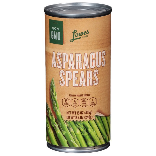 slide 1 of 1, Lowes Foods Canned Asparagus, 15 oz