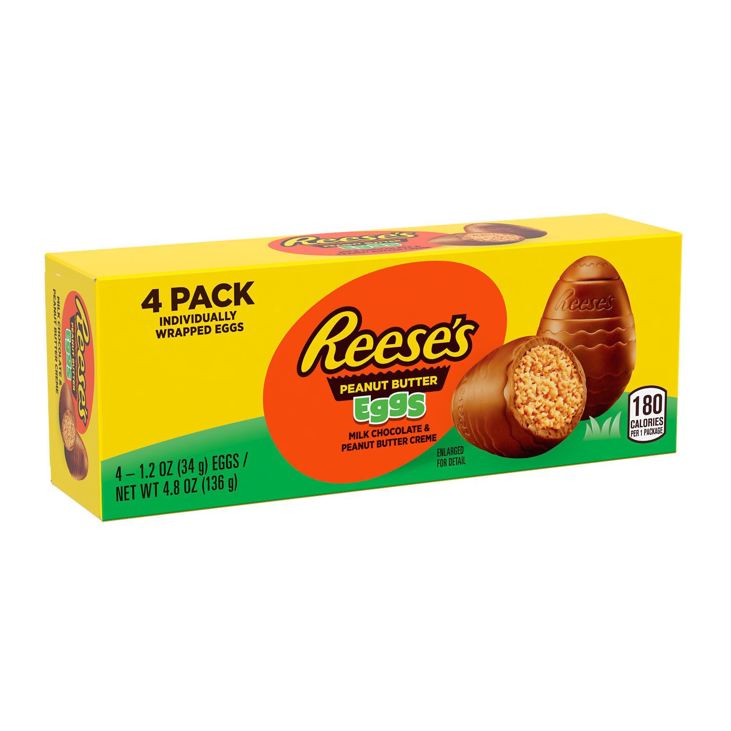 slide 1 of 6, Reese's Milk Chocolate Peanut Butter Crème Eggs Easter Candy - 4ct/4.8oz, 4 ct; 4.8 oz