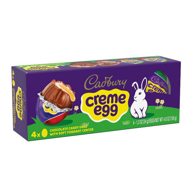 slide 2 of 7, Cadbury Crème Egg Milk Chocolate Easter Candy Basket Stuffers - 4.8oz/4ct, 4 ct; 4.8 oz