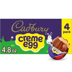 Cadbury Crème Egg Milk Chocolate Easter Candy Basket Stuffers - 4.8oz/4ct
