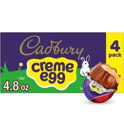 Cadbury Crème Egg Milk Chocolate Easter Candy Basket Stuffers - 4.8oz/4ct