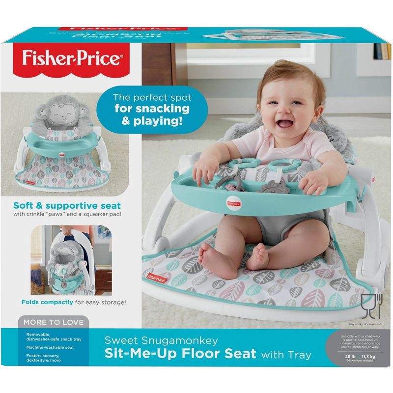 slide 2 of 6, Fisher-Price SnugaMonkey Sit Me Up Floor Seat, 1 ct