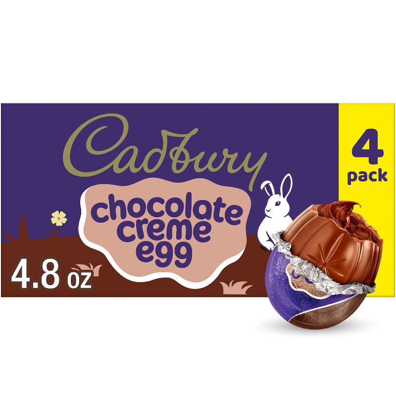 slide 1 of 7, Cadbury Milk Chocolate Crème Egg Easter Candy - 4ct/4.8oz, 4 ct; 4.8 oz