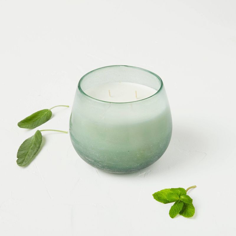 slide 5 of 5, 4-Wick Serenity Fashion Salted Glass Wellness Jar Candle Green 30oz - Casaluna™, 30 oz