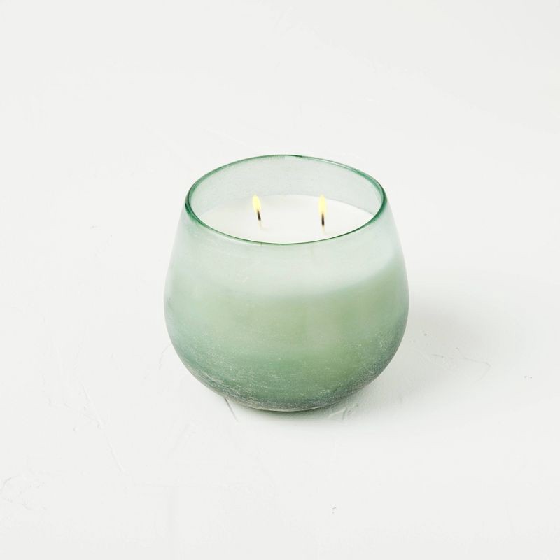 slide 3 of 5, 4-Wick Serenity Fashion Salted Glass Wellness Jar Candle Green 30oz - Casaluna™, 30 oz