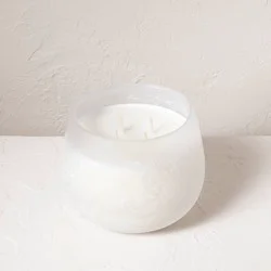 4-Wick Clarity Fashion Salted Glass Wellness Jar Candle White 30oz - Casaluna™: Coconut & Soy Wax, Ginger-Bergamot Scent