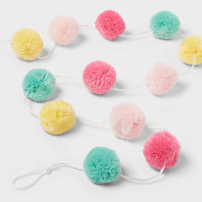 slide 3 of 4, 60" Pom Pom Bright Garland - Spritz™, 1 ct