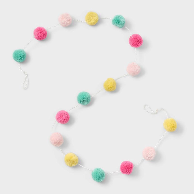 slide 1 of 4, 60" Pom Pom Bright Garland - Spritz™, 1 ct