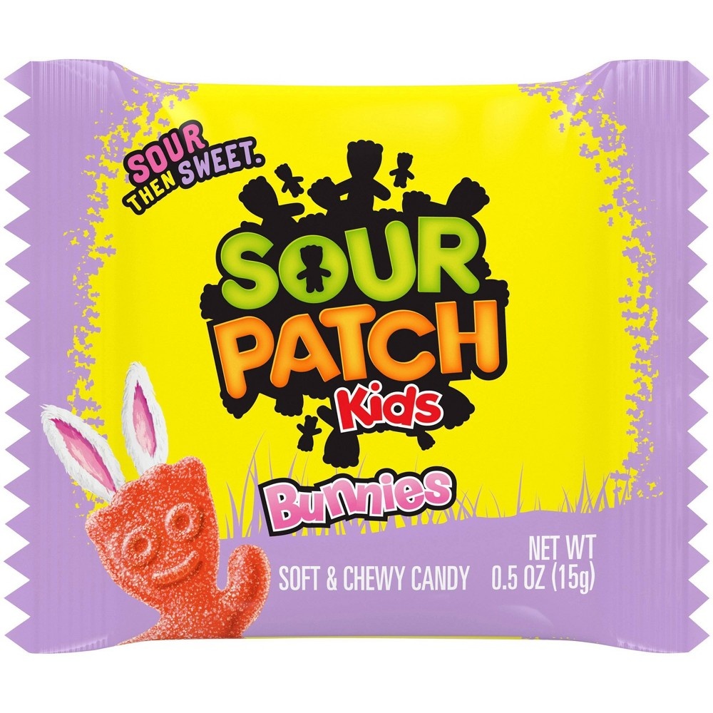 slide 2 of 10, Sour Patch Easter Bunnies Treat Size Bag, 9.5 oz, 18 ct