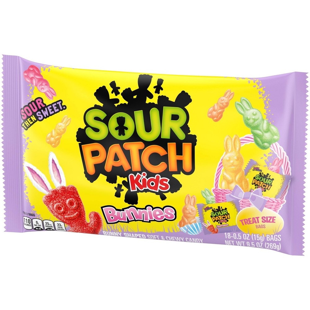 slide 5 of 10, Sour Patch Easter Bunnies Treat Size Bag, 9.5 oz, 18 ct