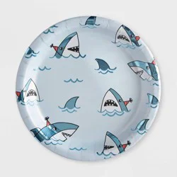 10ct Shark Dinner Paper Plates - Spritz