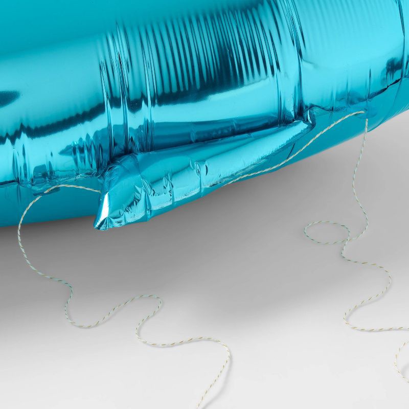 slide 3 of 4, Shark Print Foil Balloon Teal - Spritz™, 1 ct