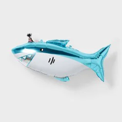 Shark Print Foil Balloon Teal - Spritz™