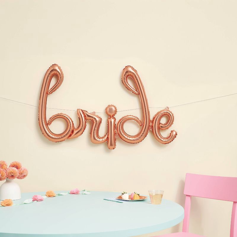 slide 2 of 4, Bride' Balloon Banner Rose Gold - Spritz™. For Bachelorette Parties and Bridal Showers, 1 ct