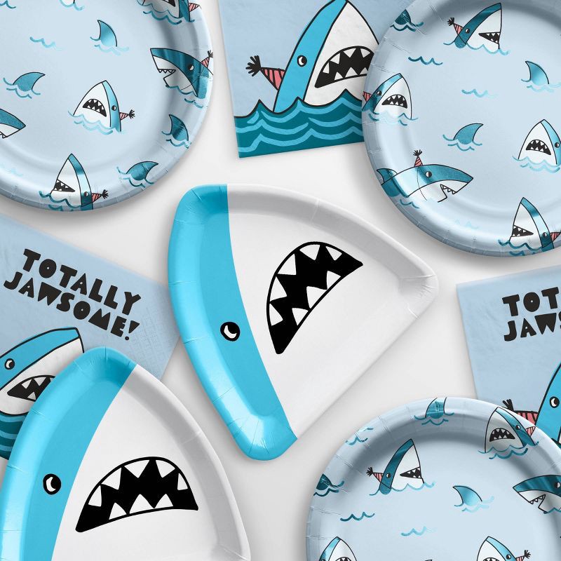 slide 2 of 2, 10ct Shark Snack Paper Plates - Spritz™, 10 ct