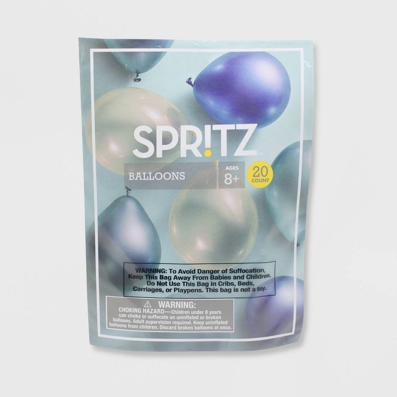 slide 1 of 5, 20ct 12" Metallic Balloon Pack Teal - Spritz™, 20 ct