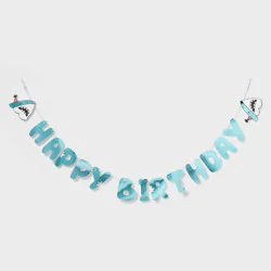 &quot;Happy Birthday&quot; Shark Banner Teal - Spritz™