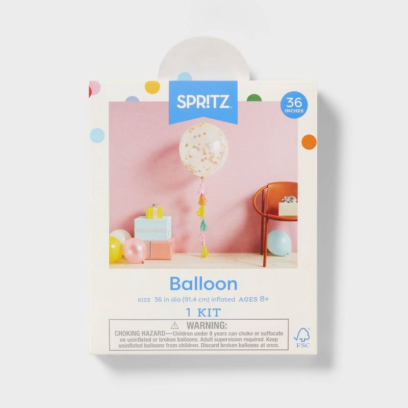 slide 4 of 4, Confetti Tassel Balloon - Spritz™, 1 ct
