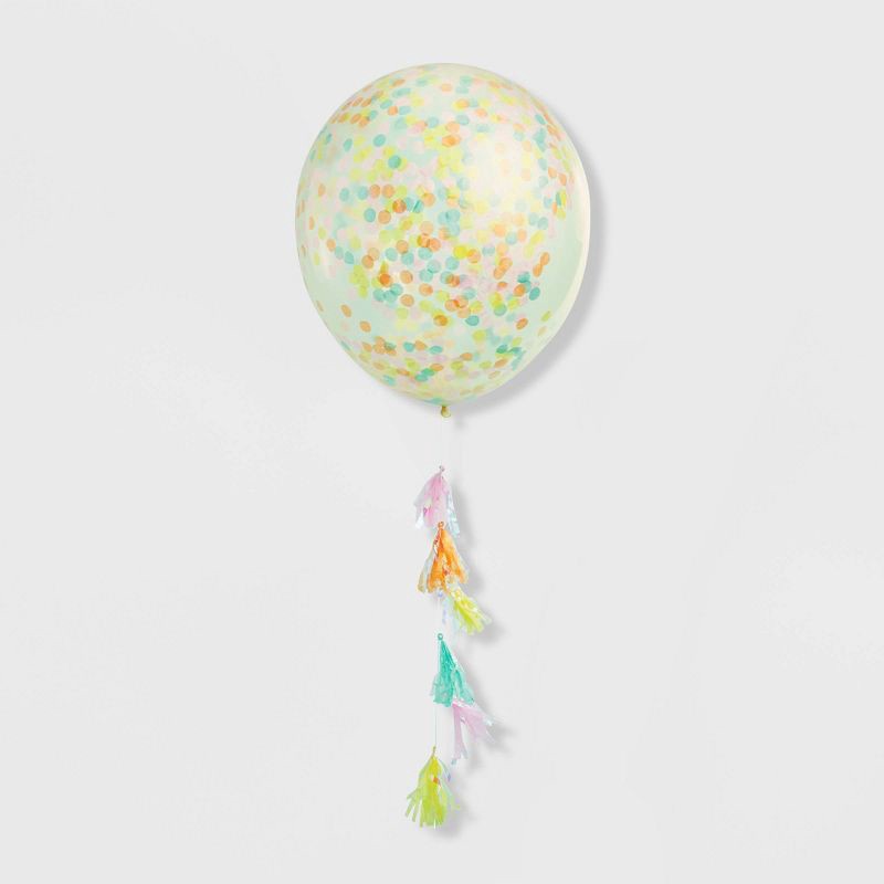 slide 1 of 3, Confetti Tassel Balloon - Spritz™, 1 ct