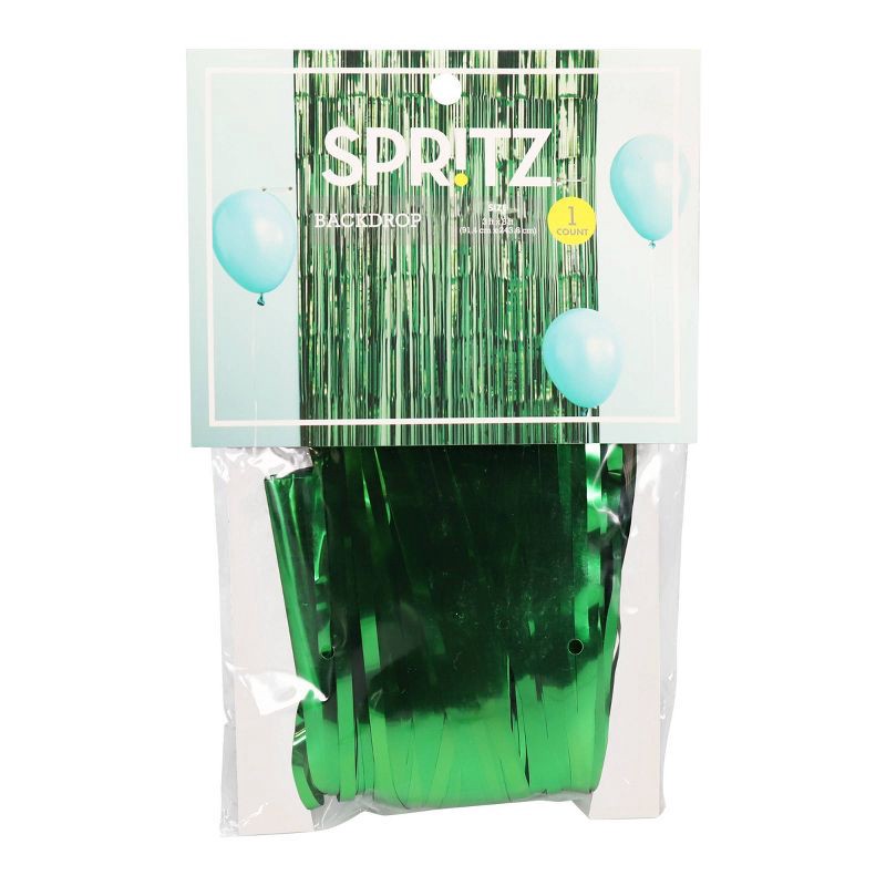 slide 2 of 2, Fringe Party Backdrop Green - Spritz™, 1 ct