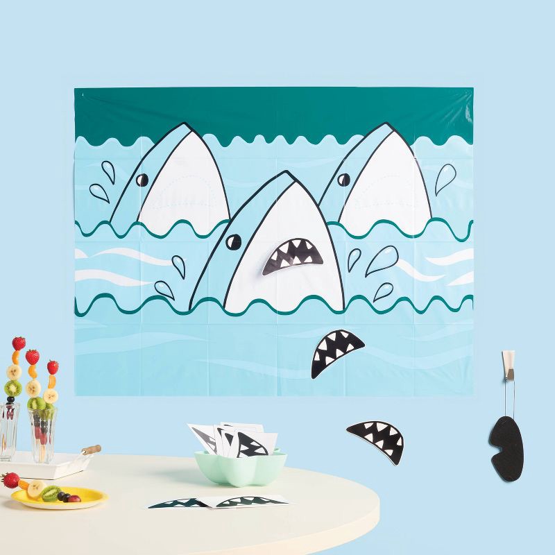 slide 2 of 3, "Pin The Teeth" On the Shark Game - Spritz™, 1 ct