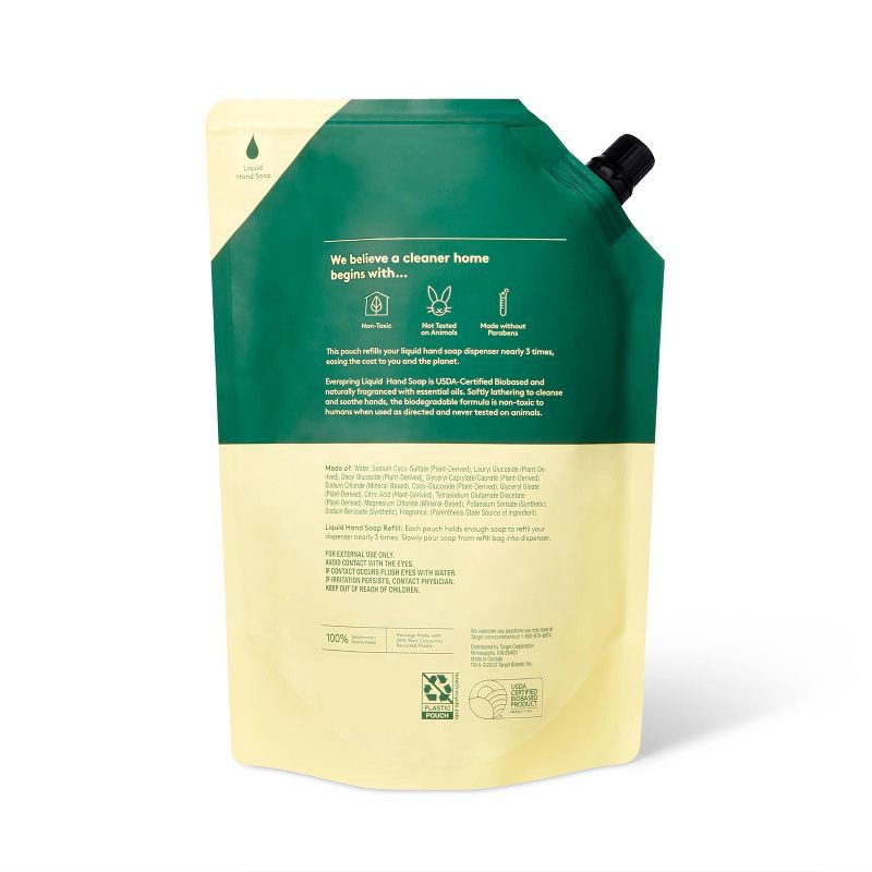 slide 4 of 4, Liquid Hand Soap Refill - 34 fl oz - Lemon & Mint - Everspring™, 34 fl oz