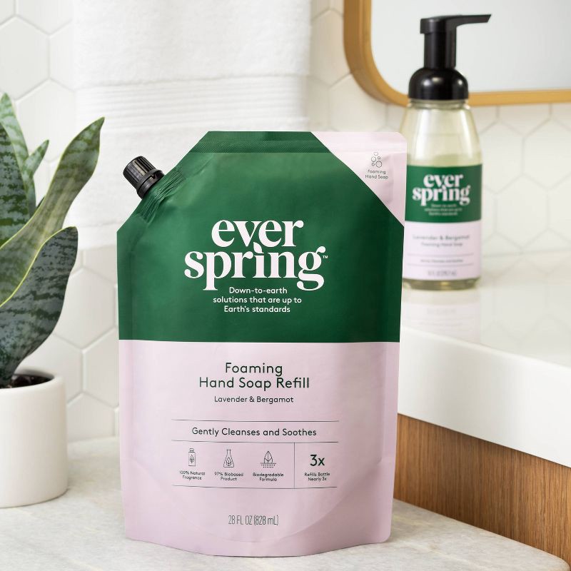 slide 2 of 4, Foam Hand Soap Refill - Lavender & Bergamot - 28 fl oz - Everspring™, 28 fl oz