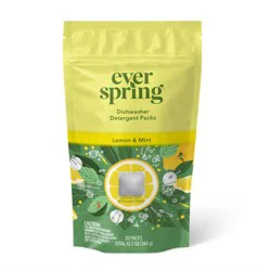 Lemon & Mint Auto Dish - 12.7oz/20ct - Everspring™: Phosphate-Free, Packet Form, Dishwasher Use