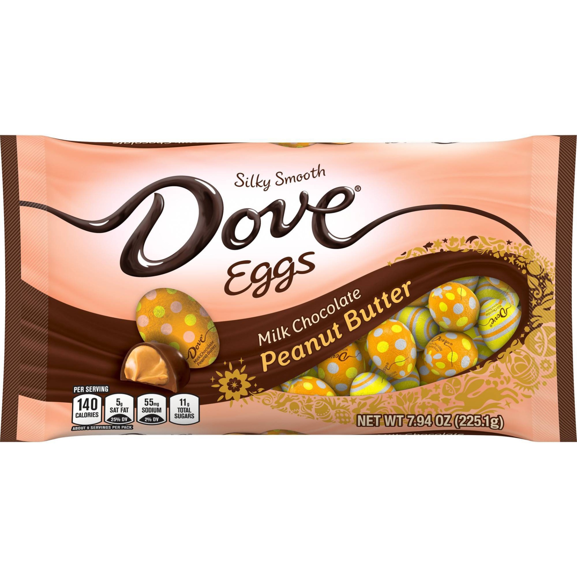 slide 1 of 6, Dove Chocolate Dove Milk Chocolate Peanut Butter Eggs, 7.94 oz