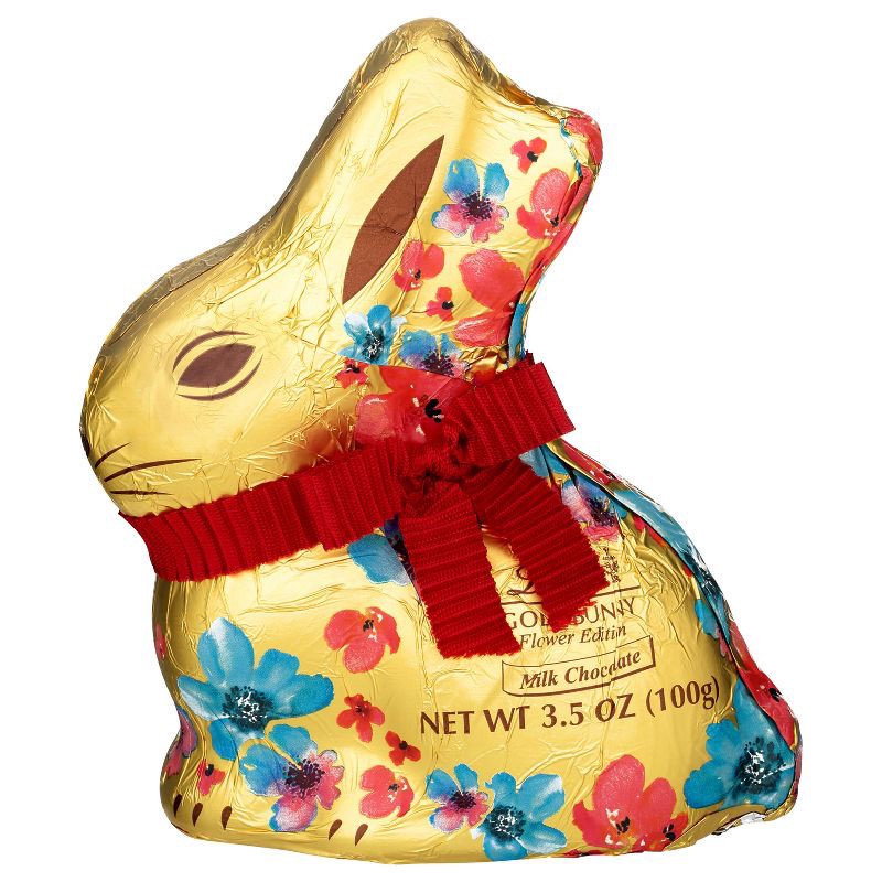 slide 7 of 8, Lindt Easter Floral Gold Bunny - 3.5oz (Styles May Vary), 3.5 oz