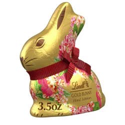 Lindt Easter Gold Bunny Milk Chocolate Candy Floral - 3.5oz