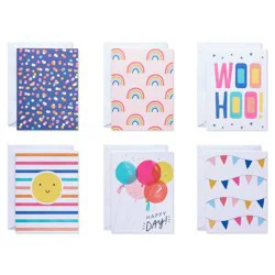 American Greetings 50ct 6 Designs Bulk All Occasion Blank Cards with Envelopes Colorful Rainbow