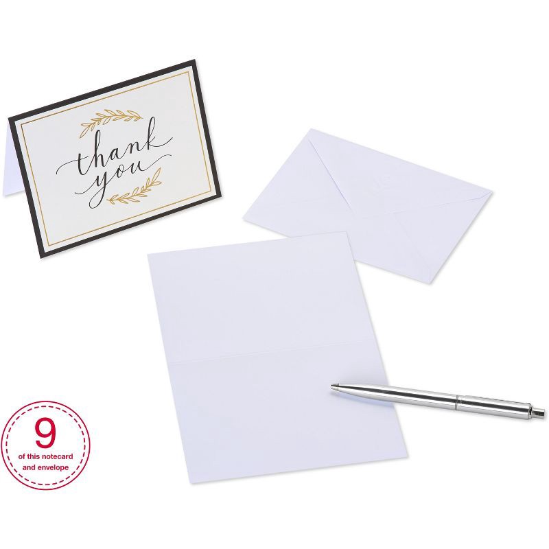 slide 3 of 9, Carlton Cards 50ct Thank You and Blank Notes with Envelopes Gold/Black, 50 ct