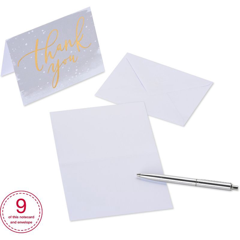 slide 4 of 9, Carlton Cards 50ct Thank You and Blank Notes with Envelopes Gold/Black, 50 ct