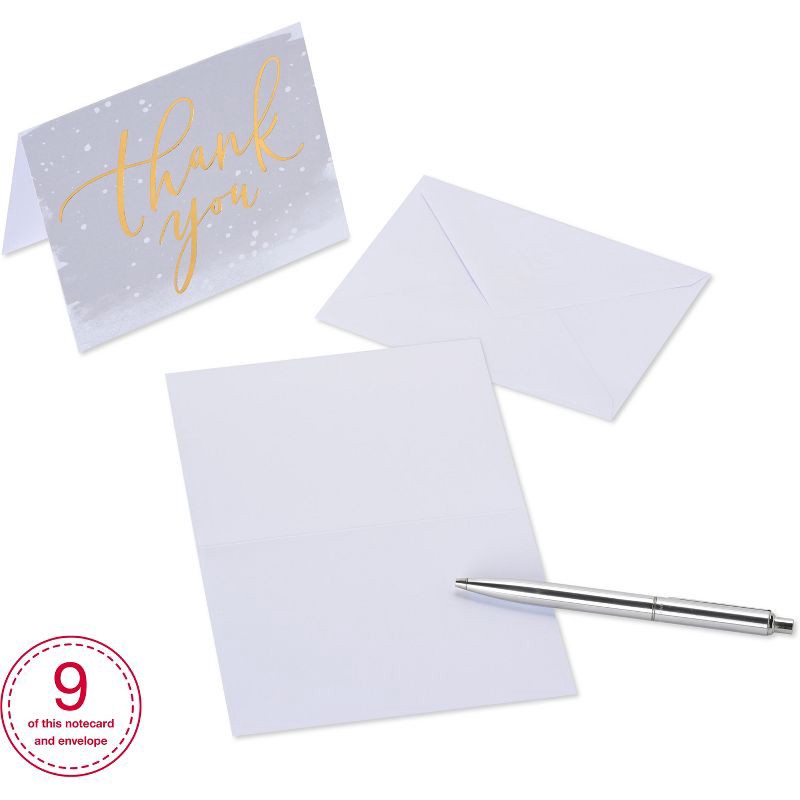 slide 4 of 9, 50ct Thank You & Blank Notes with Envelopes Gold/Black: Carlton Cards, Greeting Cards Pack, All Occasions, Typography Design, 50 ct