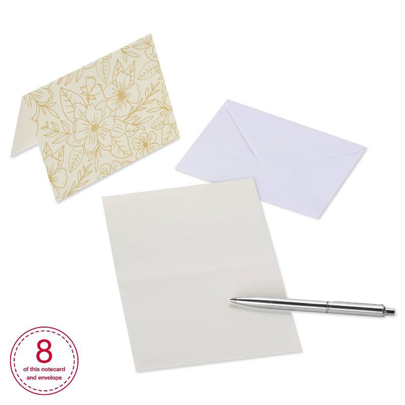 slide 8 of 9, Carlton Cards 50ct Thank You and Blank Notes with Envelopes Gold/Black, 50 ct
