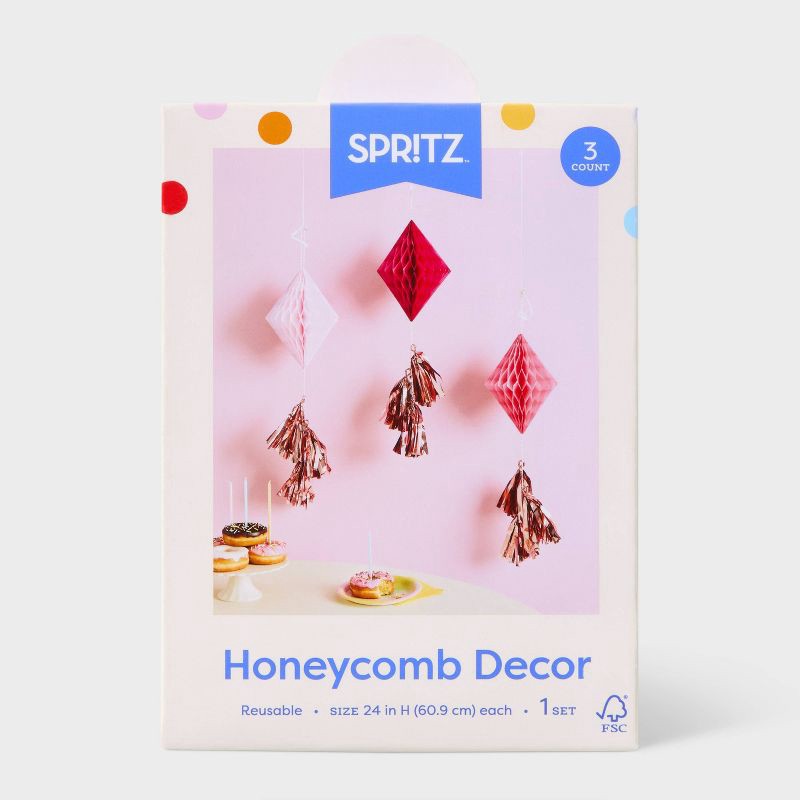 slide 3 of 3, Tassel And Honeycomb Party Decoration - Spritz™, 1 ct