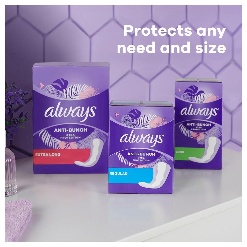 slide 4 of 6, Always Anit-Bunch Extra Protection Extra Long Pads, 116 ct