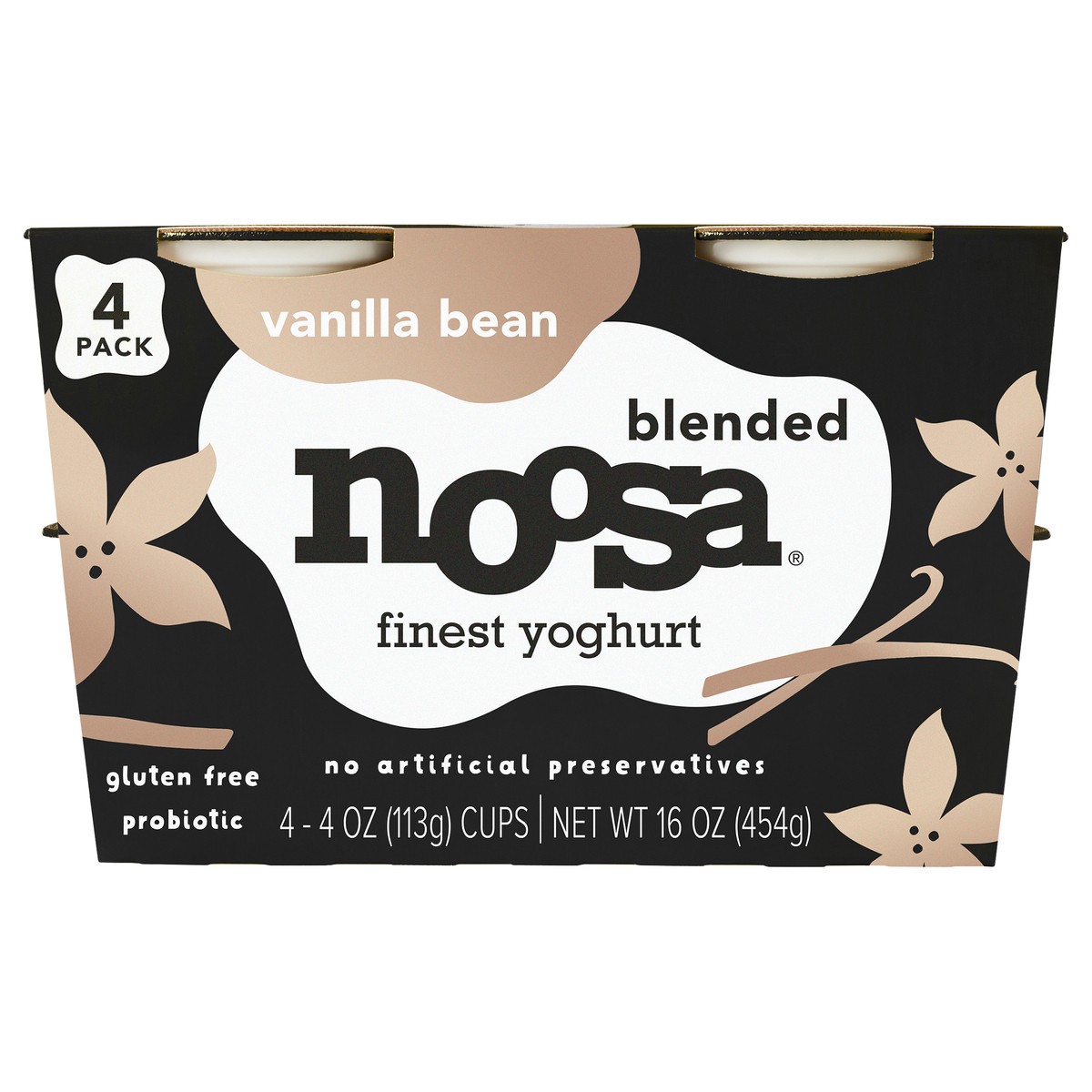 slide 1 of 14, Noosa Blended Vanilla Bean Finest Yoghurt 4 - 4 oz Cups, 4 ct