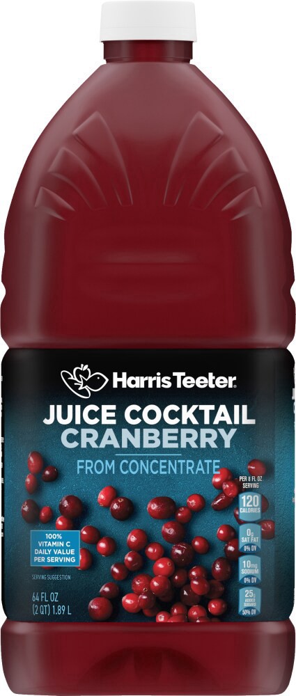 slide 2 of 4, Harris Teeter® Cranberry Juice Cocktail, 64 fl oz