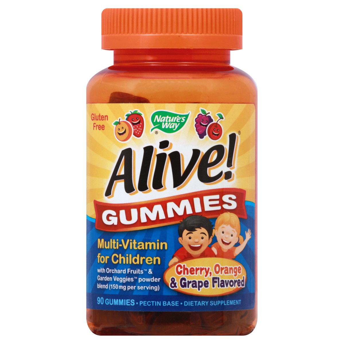 slide 2 of 6, Nature's Way Alive! Kids Premium Cherry, Grape & Orange Flavored Multivitamin 90 Gummies, 90 ct