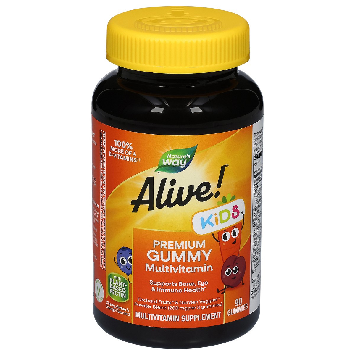 slide 1 of 6, Nature's Way Alive! Kids Premium Cherry, Grape & Orange Flavored Multivitamin 90 Gummies, 90 ct