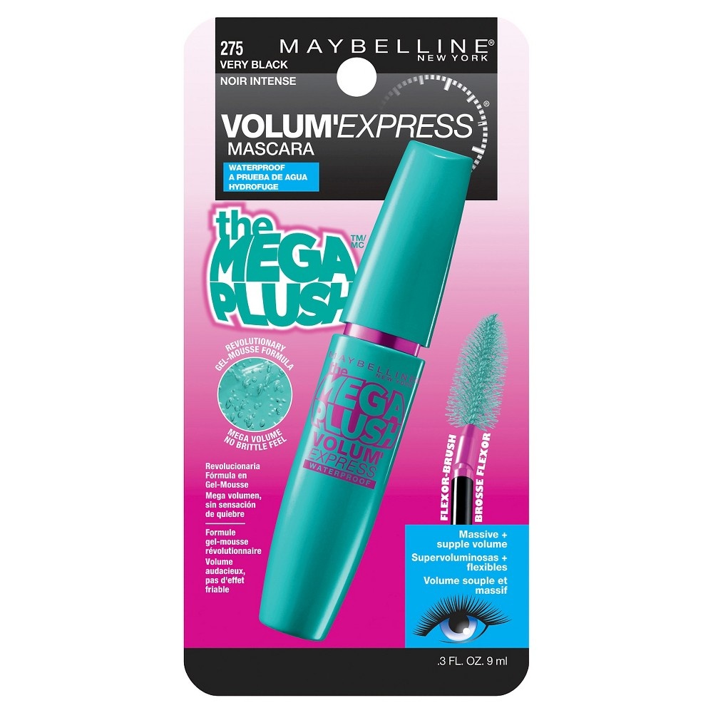 slide 5 of 5, Maybelline Volum' Express The Mega Plush Mascara - 275 Waterproof Very Black - 0.3 fl oz, 0.3 fl oz